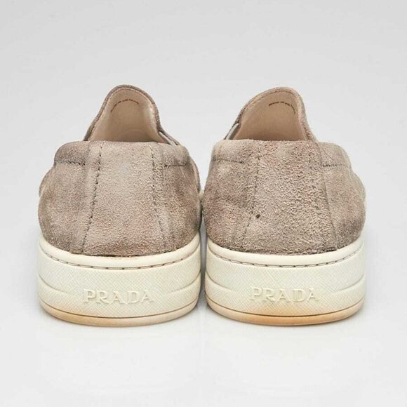 Prada Grey Suede Slip On Sneakers Size 6.5/37 - Picture 4 of 4